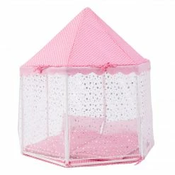TeamsonUS Olivia's Little World Toy Tent With 2 Sleeping Bags For 18" Dolls, White/Pink