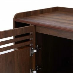 TeamsonUS Teamson Pets Robin Vented Wooden Cat Litter Box Enclosure Storage Bench, Mocha