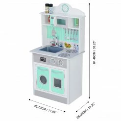 TeamsonUS Teamson Kids - Little Chef Madrid Classic Play Kitchen - Mint / Grey