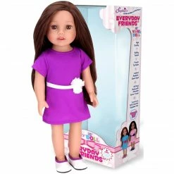 TeamsonUS Sophia's Posable 18" All Vinyl Brunette Hair Doll "Miley" With Brown Eyes