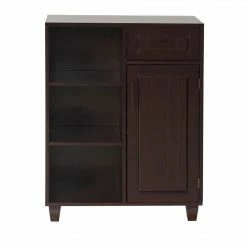 TeamsonUS Teamson Home Catalina Single Door Free Standing Cabinet With Open Shelves And Drawer