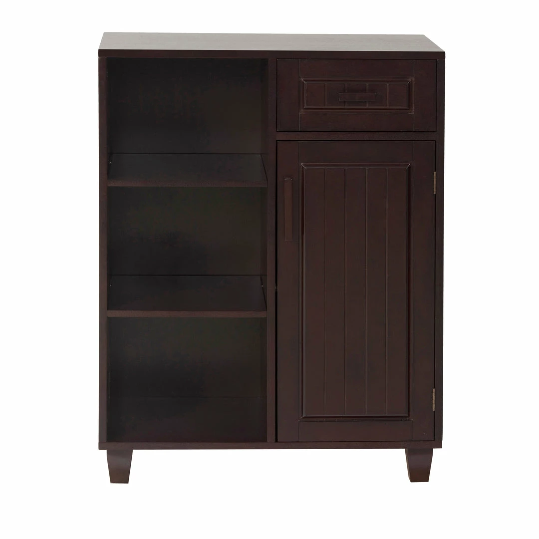 TeamsonUS Teamson Home Catalina Single Door Free Standing Cabinet With Open Shelves And Drawer