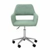 TeamsonUS Teamson Home Modern Fabric Office Chair With Adjustable Ergonomic Seat, Swivel Base, And Wheels, Mint/Chrome