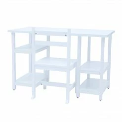 TeamsonUS New Fantasy Fields Wooden Play Desk With Shelves And Chair, White