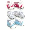 TeamsonUS Sophia's Set Of 3 Canvas Tennis Shoes For 18" Dolls, Pink, White, And Blue