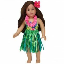 TeamsonUS Kids Sophia's 4 Piece Hawaiian Floral Bathing Suit Set For 18'' Dolls