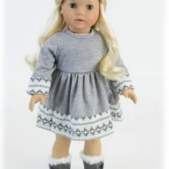 TeamsonUS Sophia's Doll Dress, Leggings, Hat, And Scarf Set For 18