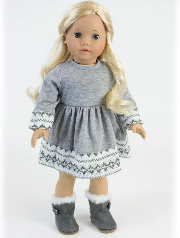 TeamsonUS Sophia's Doll Dress, Leggings, Hat, And Scarf Set For 18" Dolls Kids