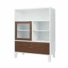 TeamsonUS Teamson Home Tyler Modern Wooden Floor Storage Cabinet With Drawer, Walnut/White