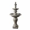 TeamsonUS Teamson Home Icy Stone 2-Tier Waterfall Garden Fountain, Gray