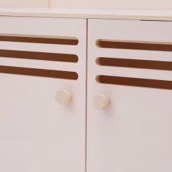 TeamsonUS Teamson Pets Robin Vented Wooden Cat Litter Box Enclosure Storage Bench, White