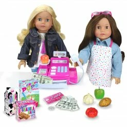 TeamsonUS Kids Sophia's Cash Register, Grocery Food And Money Set For 18