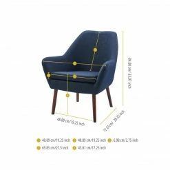 TeamsonUS Teamson Home Divano Mid-Century Armchair With Solid Wood Legs, Teal Blue