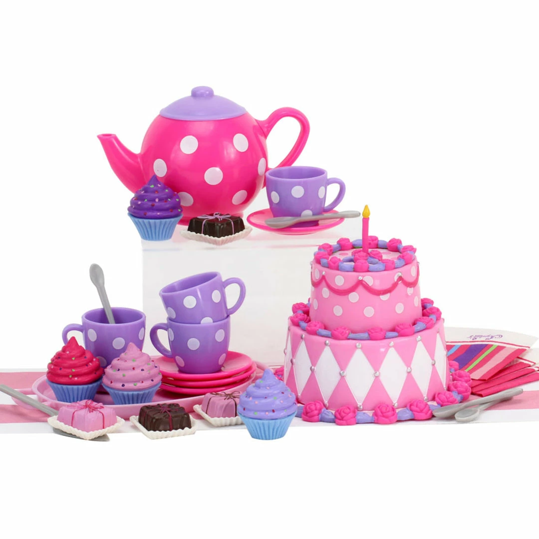 TeamsonUS Kids Sophia's Complete Cake & Tea Party Accessories Set For 18" Dolls