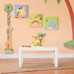 TeamsonUS Teamson Kids Preschool Play Lab Wooden Safari Ramp Racer With Animal Print Cars, Multicolor