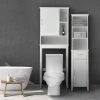 TeamsonUS Teamson Home Newport Contemporary Wooden Over-the-Toilet Storage Cabinet With Shelves, White