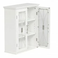 TeamsonUS Teamson Home Delaney Removable Wooden Wall Cabinet With 2 Doors, White