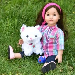 TeamsonUS Kids Sophia's White Plush Kitty Cat And Accessories Set For 18
