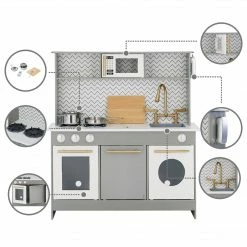 TeamsonUS Teamson Kids - Little Chef Berlin Modern Play Kitchen - Grey / White