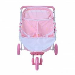 TeamsonUS Olivia's Little World Twinkle Stars Princess Deluxe Baby Doll Stroller, Pink/White