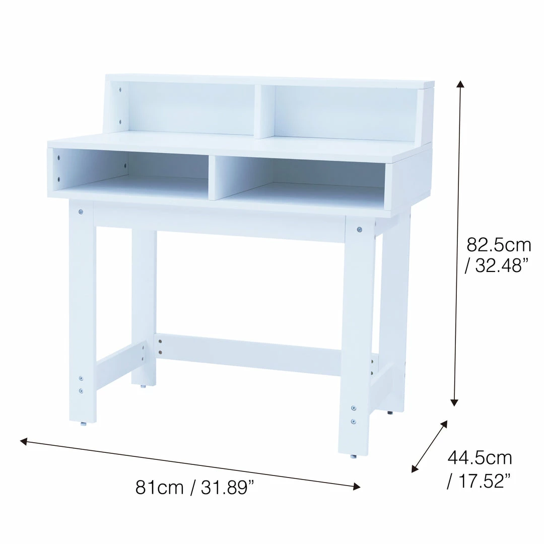 TeamsonUS New Fantasy Fields Wooden Play Writing Desk With Storage And Chair Set, White