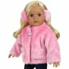 TeamsonUS Kids Sophia's Pink Fur Coat And Earmuff Headband Set For 18" Dolls