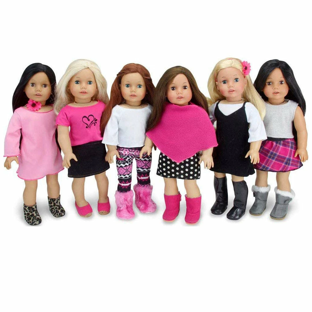 TeamsonUS Sophia's 11 Piece Spring Set For 18" Dolls, Pink/Black