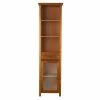 TeamsonUS Teamson Home Oil Oak Finish Bathroom Linen Storage Cabinet With 1 Drawer And 3 Open Shelves, Brown