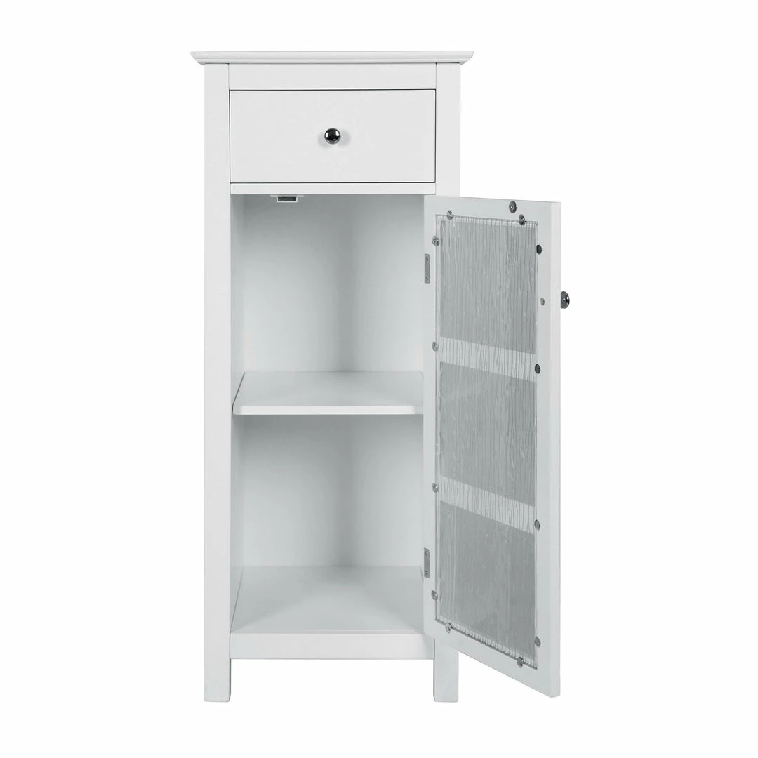 TeamsonUS Teamson Home Connor Floor Cabinet With Adjustable Shelf And Storage Drawer, White