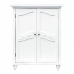 TeamsonUS Teamson Home Versailles Wooden Floor Cabinet With 2 Shelves, White