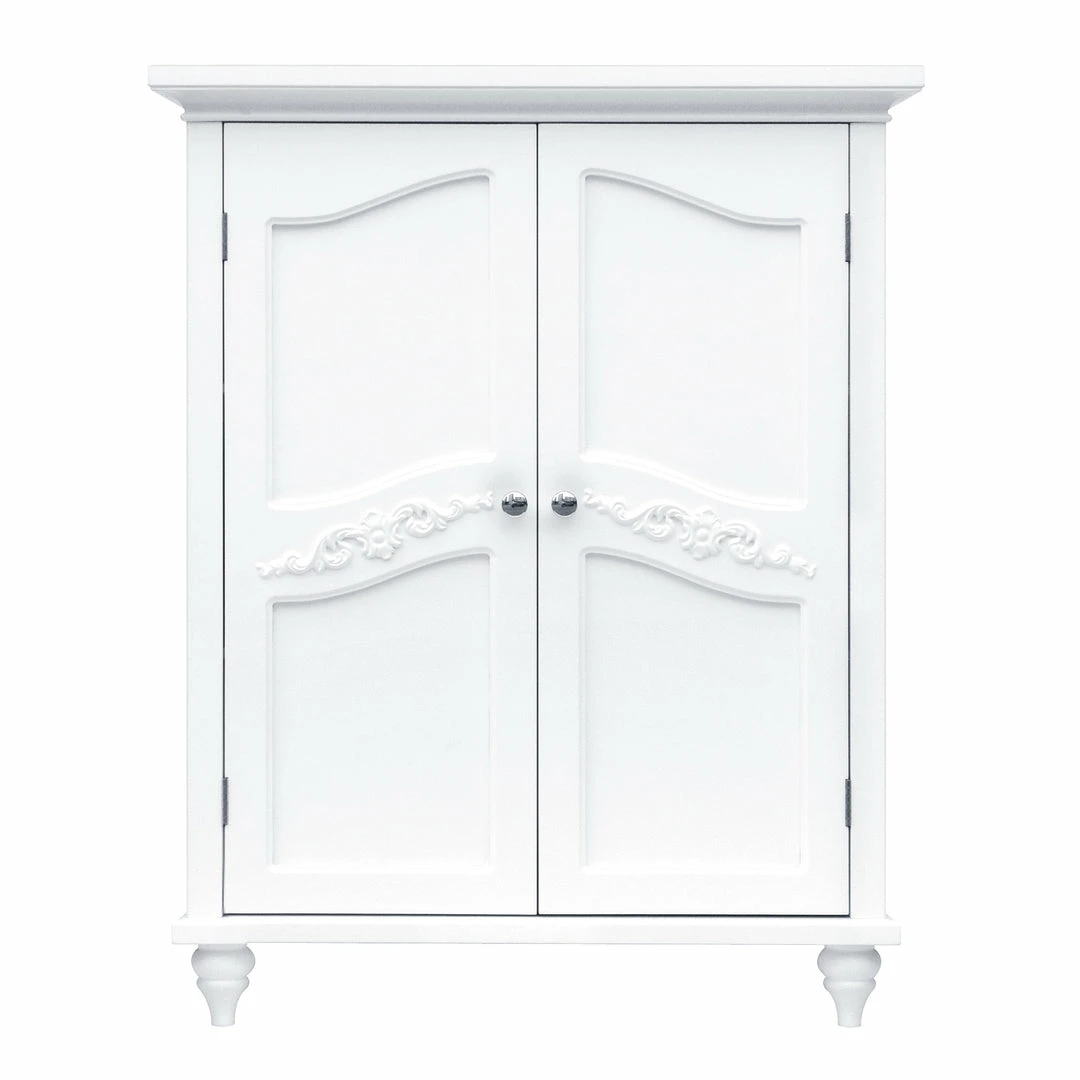 TeamsonUS Teamson Home Versailles Wooden Floor Cabinet With 2 Shelves, White