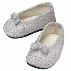 TeamsonUS Sophia's Flat Glitter Shoes With Bow For 18