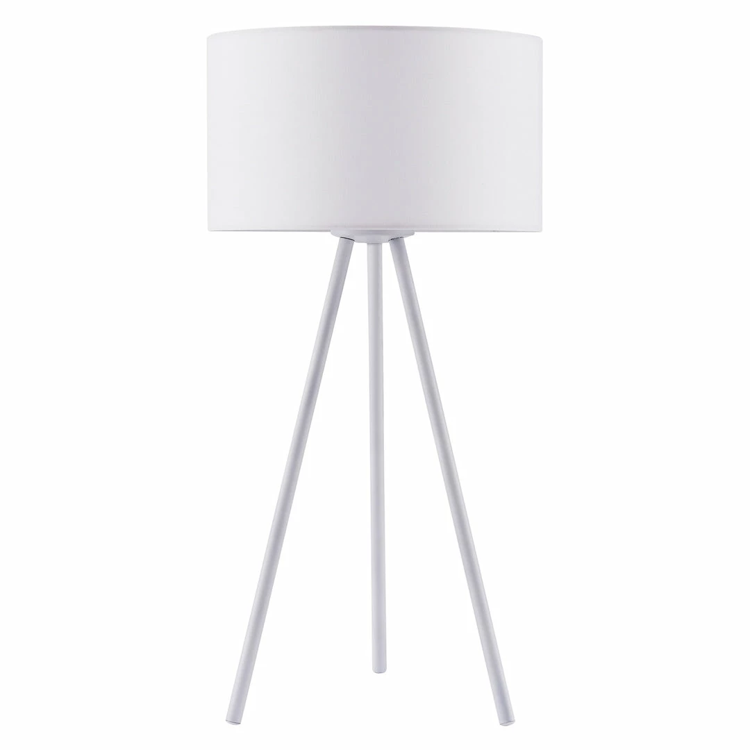 TeamsonUS Teamson Home Eli Modern 19.7" Tripod Table Lamp With Drum Shade, White