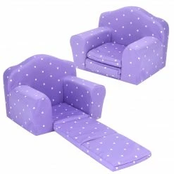 TeamsonUS Sophia's Polka Dot Pull-Out Chair Bed For 18'' Dolls, Purple Kids