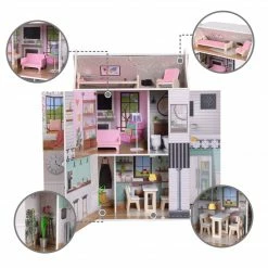 TeamsonUS New Olivia's Little World Wooden Dreamland Farmhouse Dollhouse Set